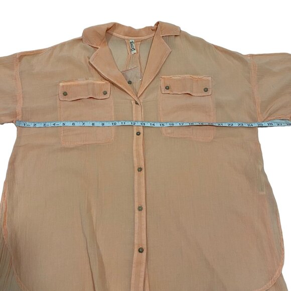 Free People Intimately Sleep Talk Shirt Electric Peach Size XS NWOT - Picture 9 of 10